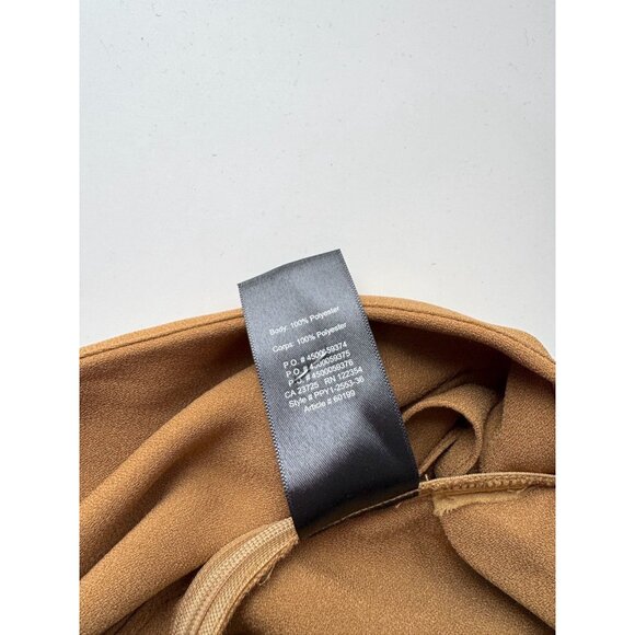 Aritzia BABATON Sheldon Tamarind Gold Crepe Draped Wrap Surplice Blouse, Size S - Picture 10 of 11